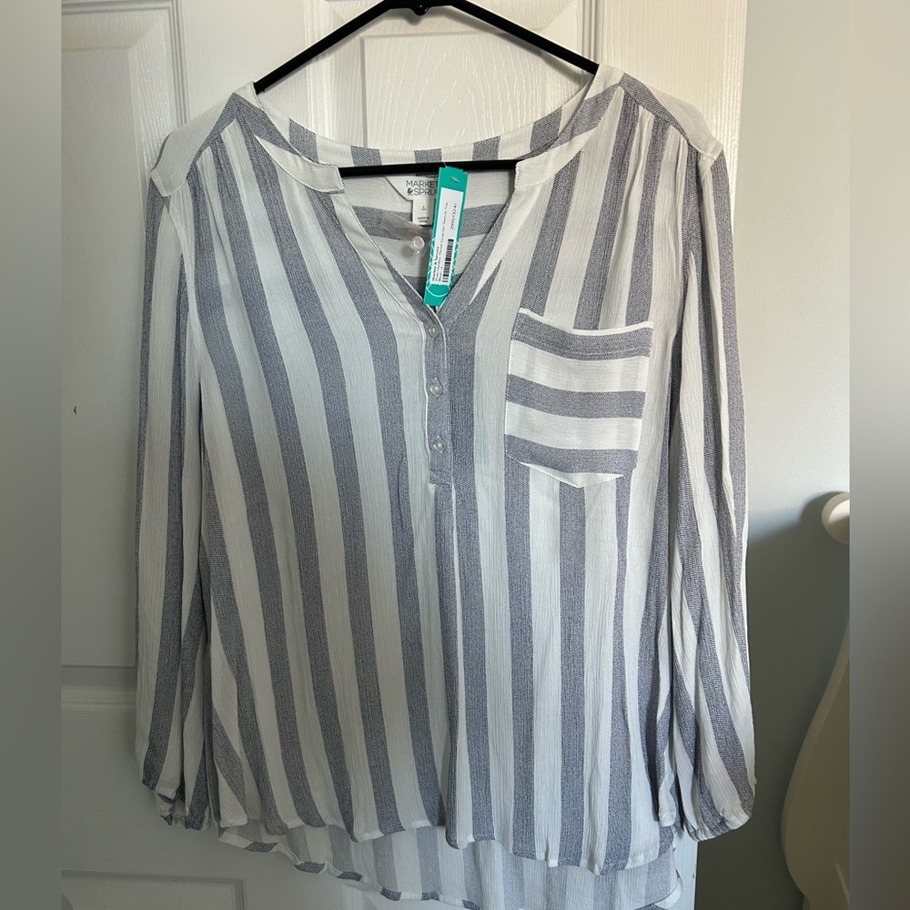 Cute blue and white blouse by market and spruce